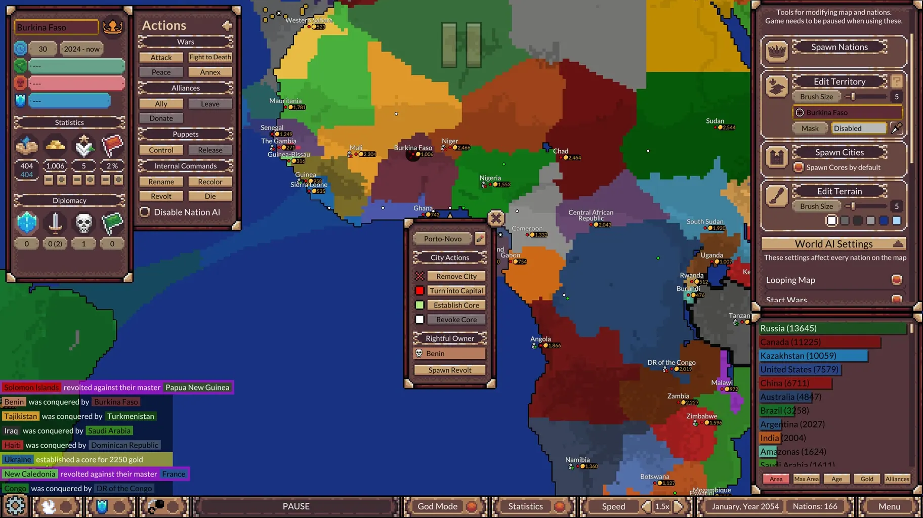 Ages of Conflict: World War Simulator demo 6 Ages of Conflict: World War Simulator sidebar view 6