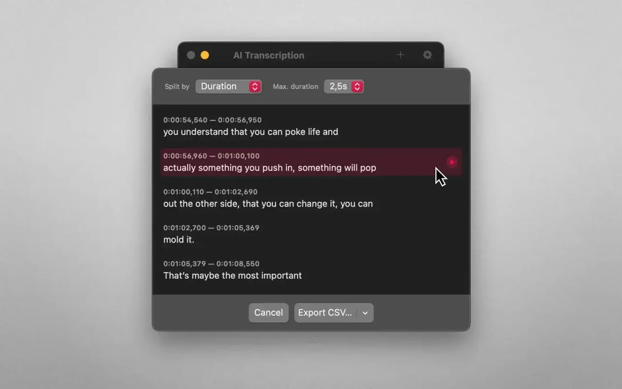 AI Transcription on a Mac, shot 3 AI Transcription for Mac, image 3