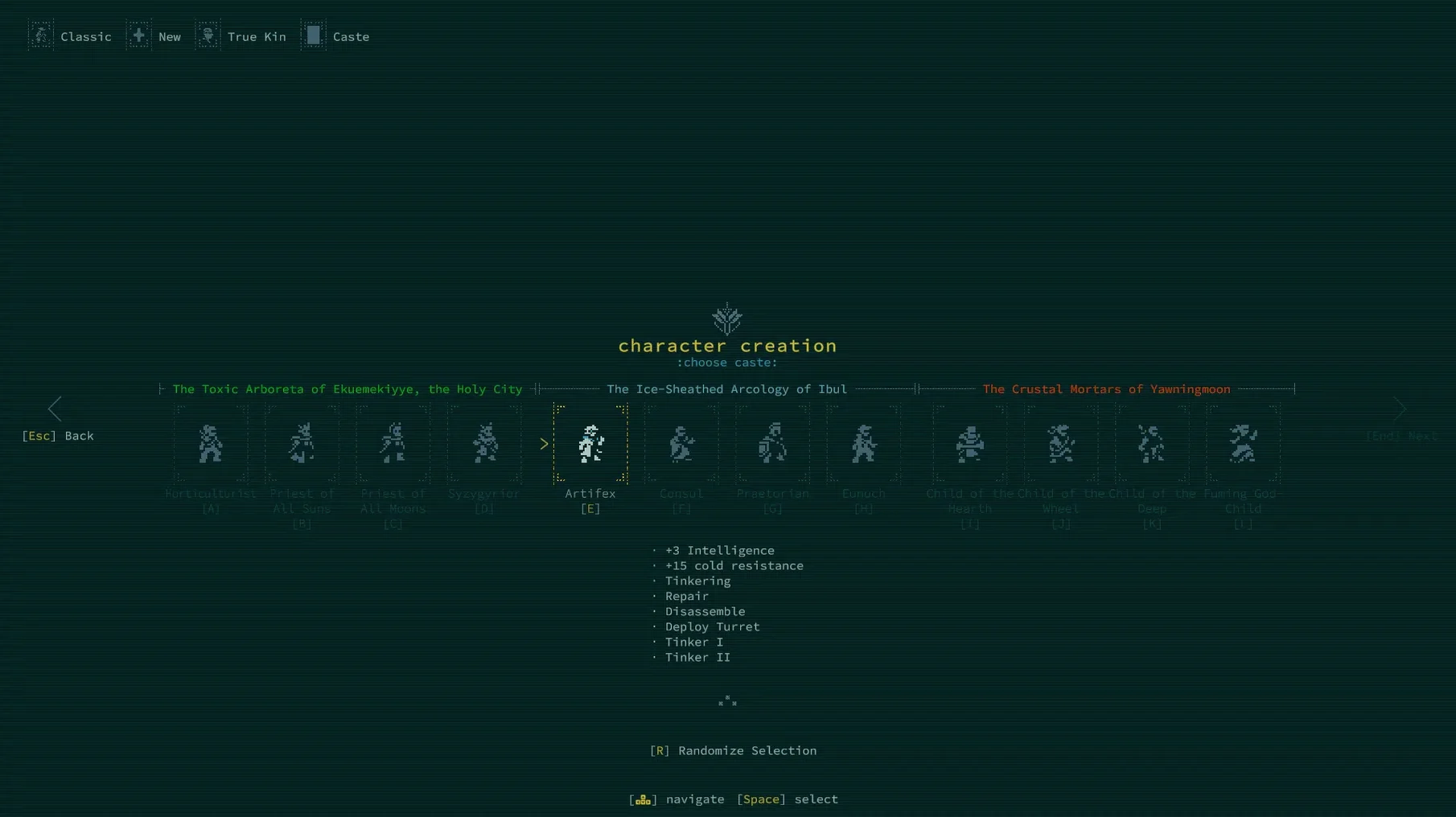 Caves of Qud demo 1 caves of qud mac full version main screen