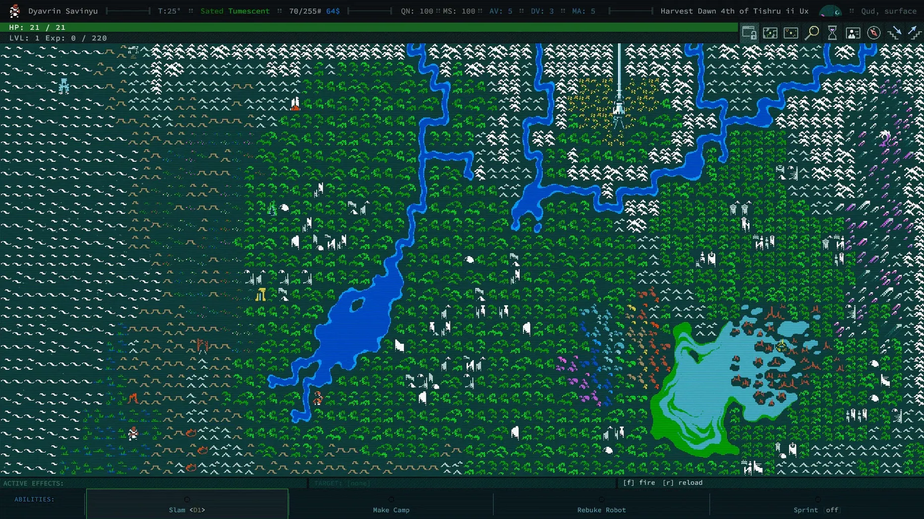 Caves of Qud demo 2 Caves of Qud sidebar view 2
