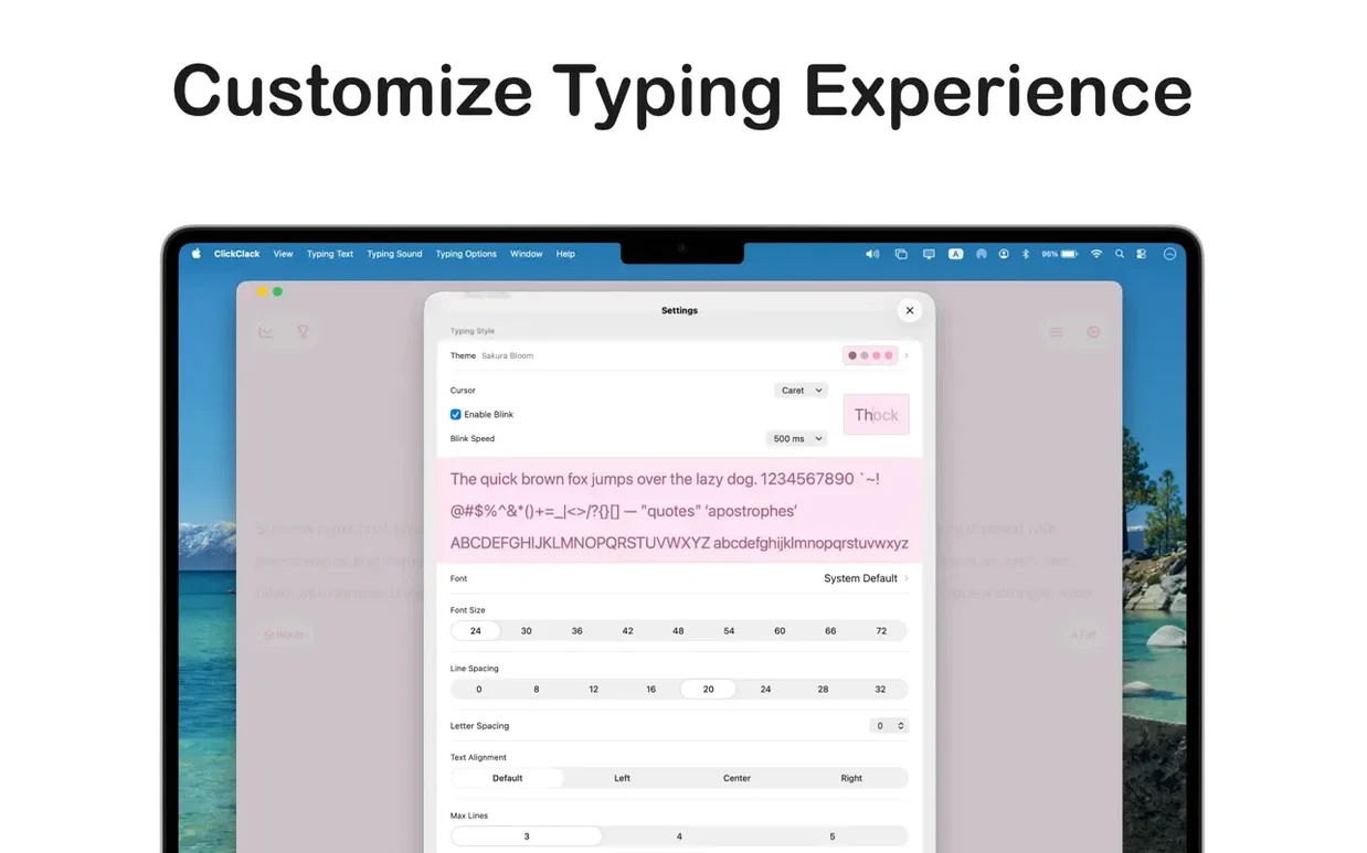 ClickClack - Typing Trainer on a Mac, shot 6 ClickClack - Typing Trainer for Mac, image 6