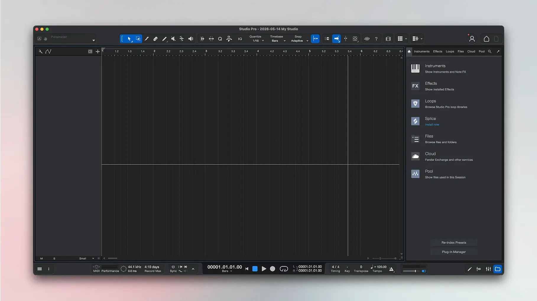 Fender Studio Pro on a Mac, shot 2 Fender Studio Pro for Mac, image 2