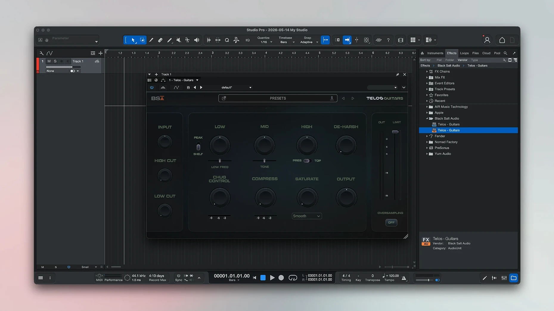 Fender Studio Pro on a Mac, shot 4 Fender Studio Pro for Mac, image 4