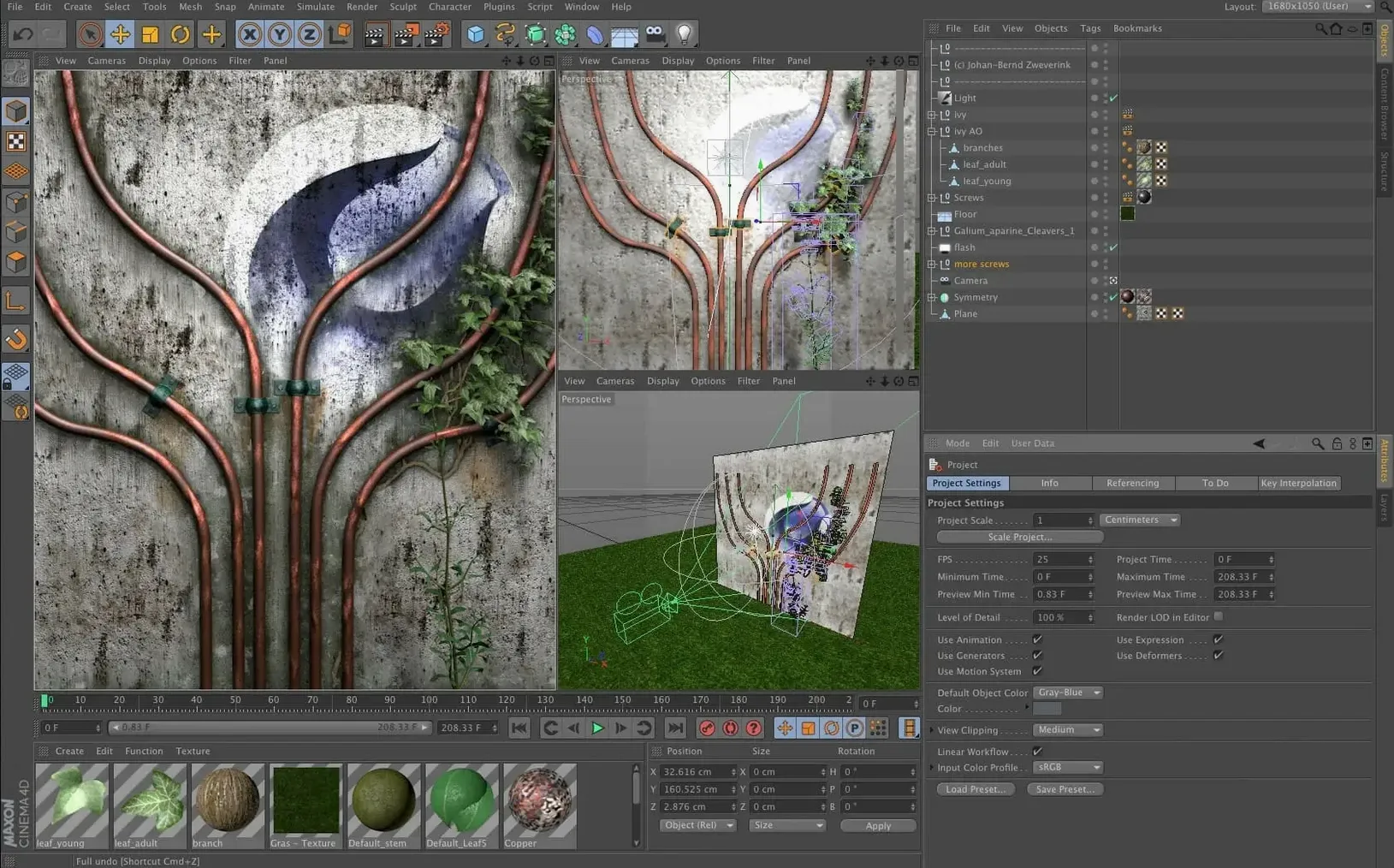 MAXON Cinema on a Mac, shot 1 4d cinema main screen