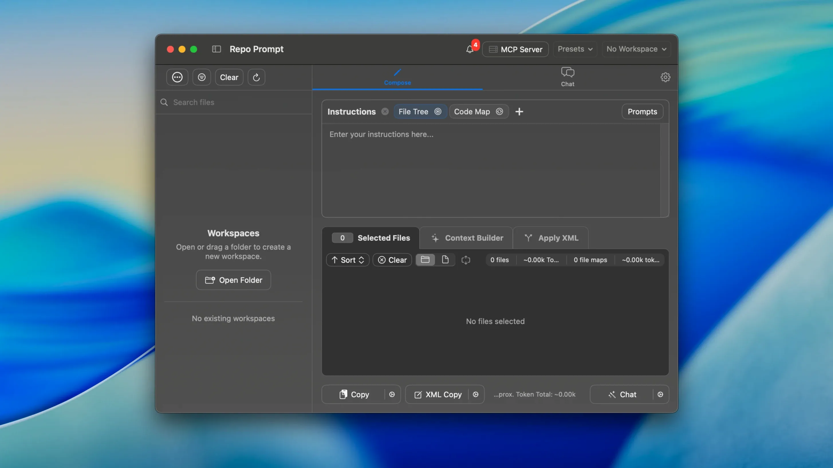 Repo Prompt on a Mac, shot 1 repo prompt crack mac main screen