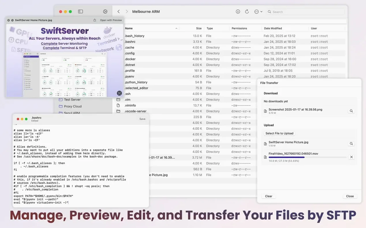 SwiftServer - Monitoring & SSH on a Mac, shot 5 SwiftServer - Monitoring & SSH for Mac, image 5