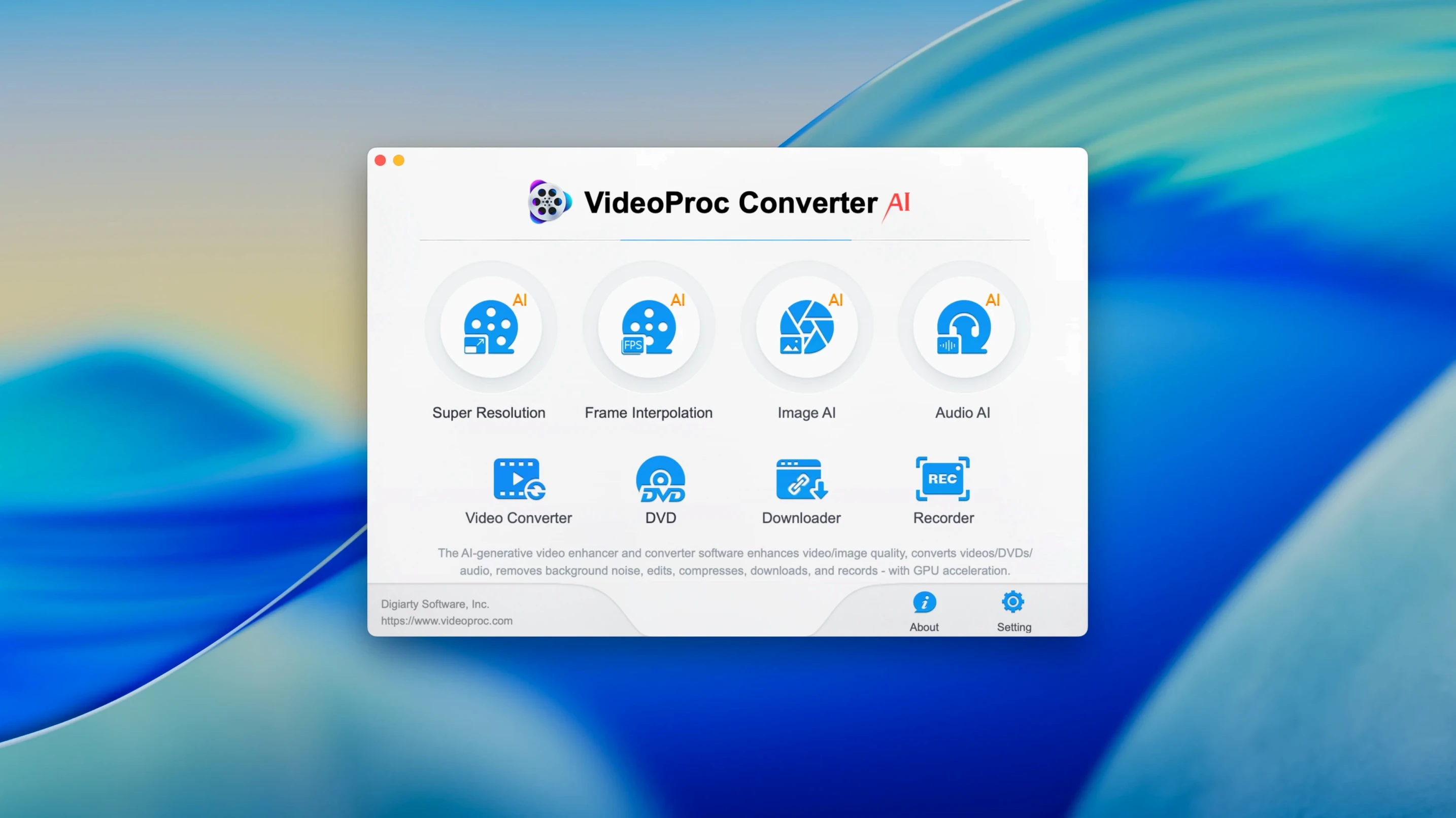 VideoProc Converter AI demo 1 videoproc converter ai main screen