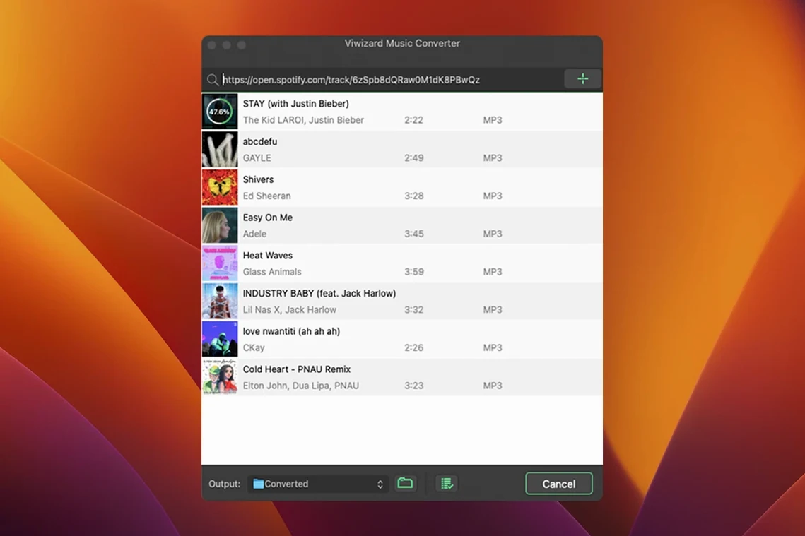 ViWizard Spotify Music Converter demo 3 ViWizard Spotify Music Converter sidebar view 3