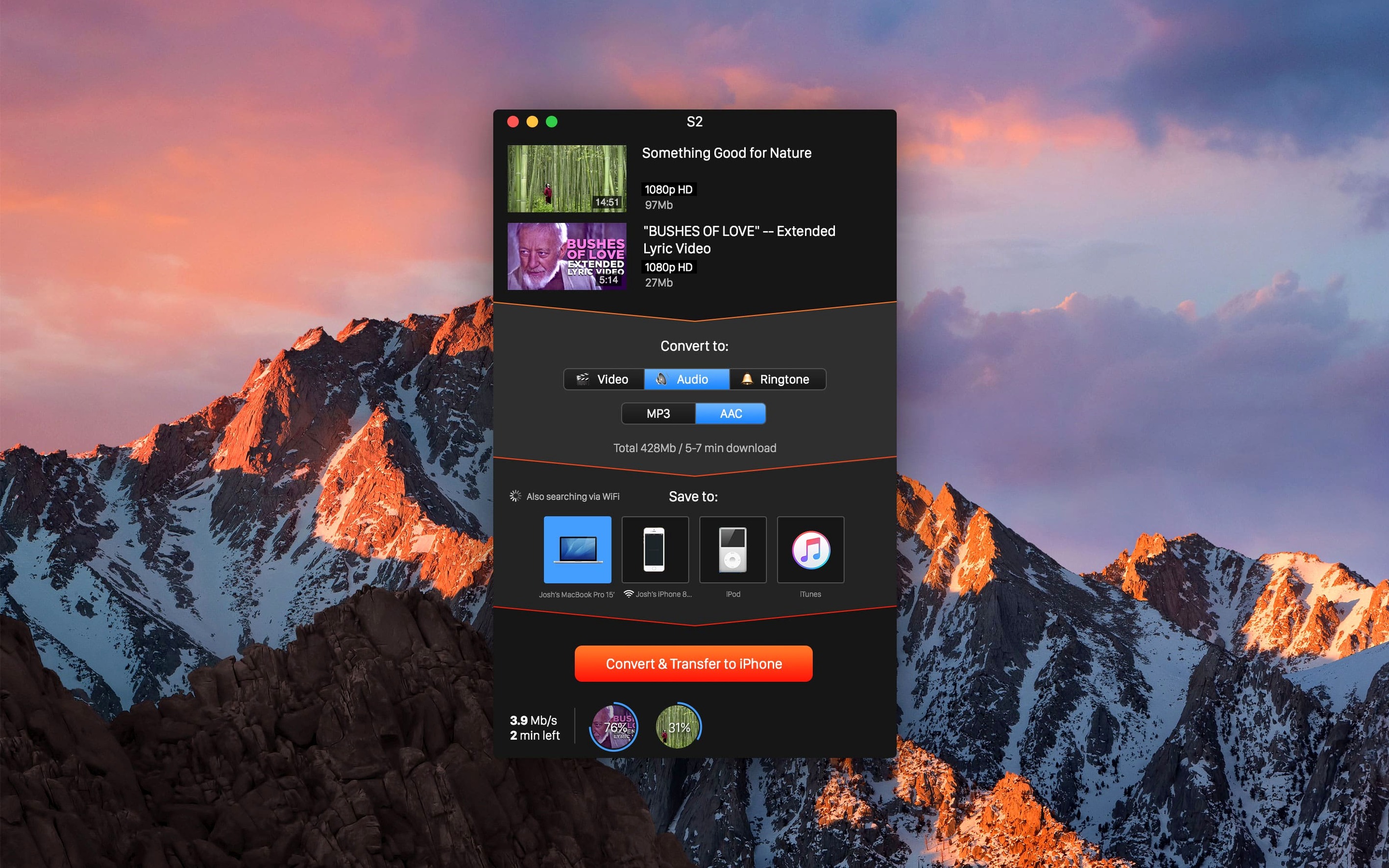 YouTube Converter PRO on a Mac, shot 2 YouTube Converter PRO for Mac, image 2